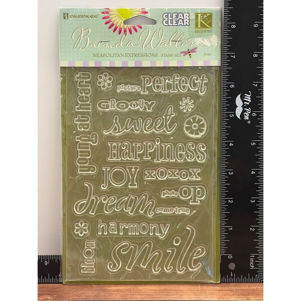 INKADINKADO 95303 NEOPOLITAN EXPRESSIONS CLEAR CLING STAMP SET DY BRENDA WALTON